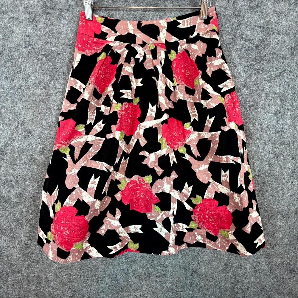 Downeast Basics Skirt Womens Small‎ Black Red Pink Floral Romantic Goth 90s Y2K